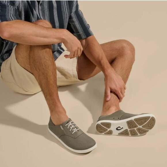 OluKai Nohea Moku Men’s No Tie Boat Shoes Size 10 $120 in Clay / Tapa - Picture 1 of 15